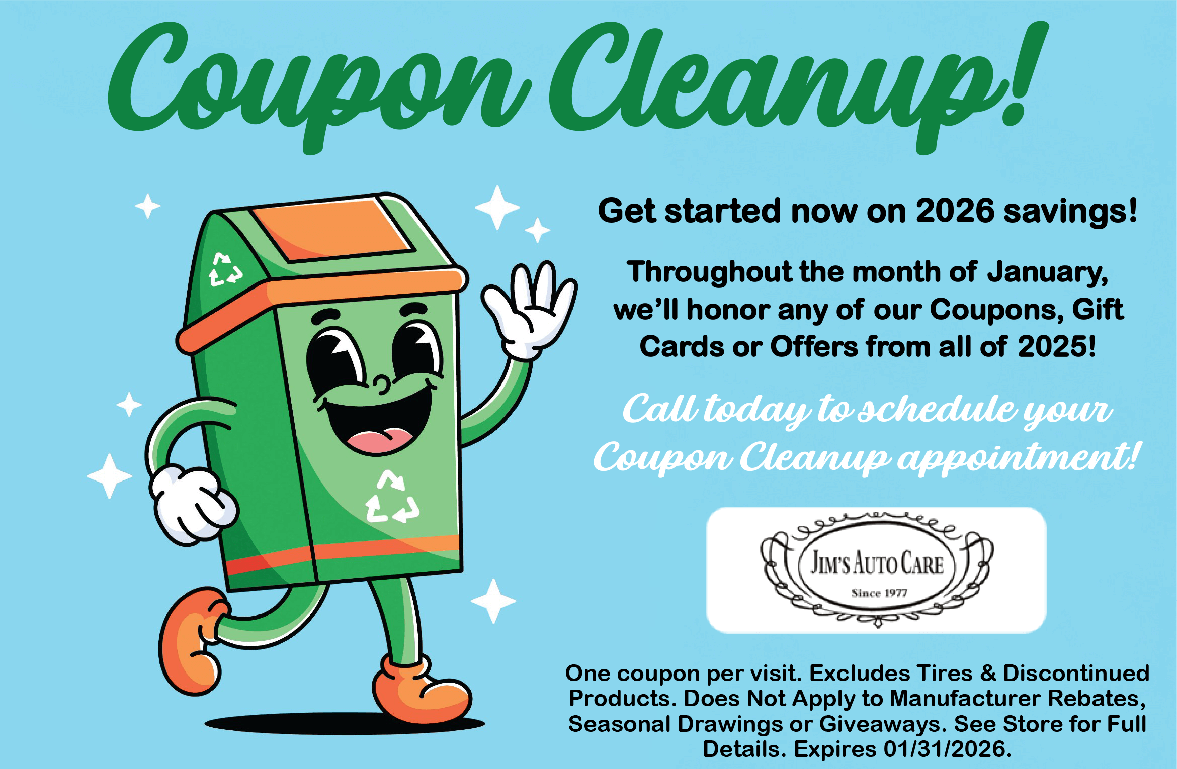 Jim's Auto Care Coupon Cleanup