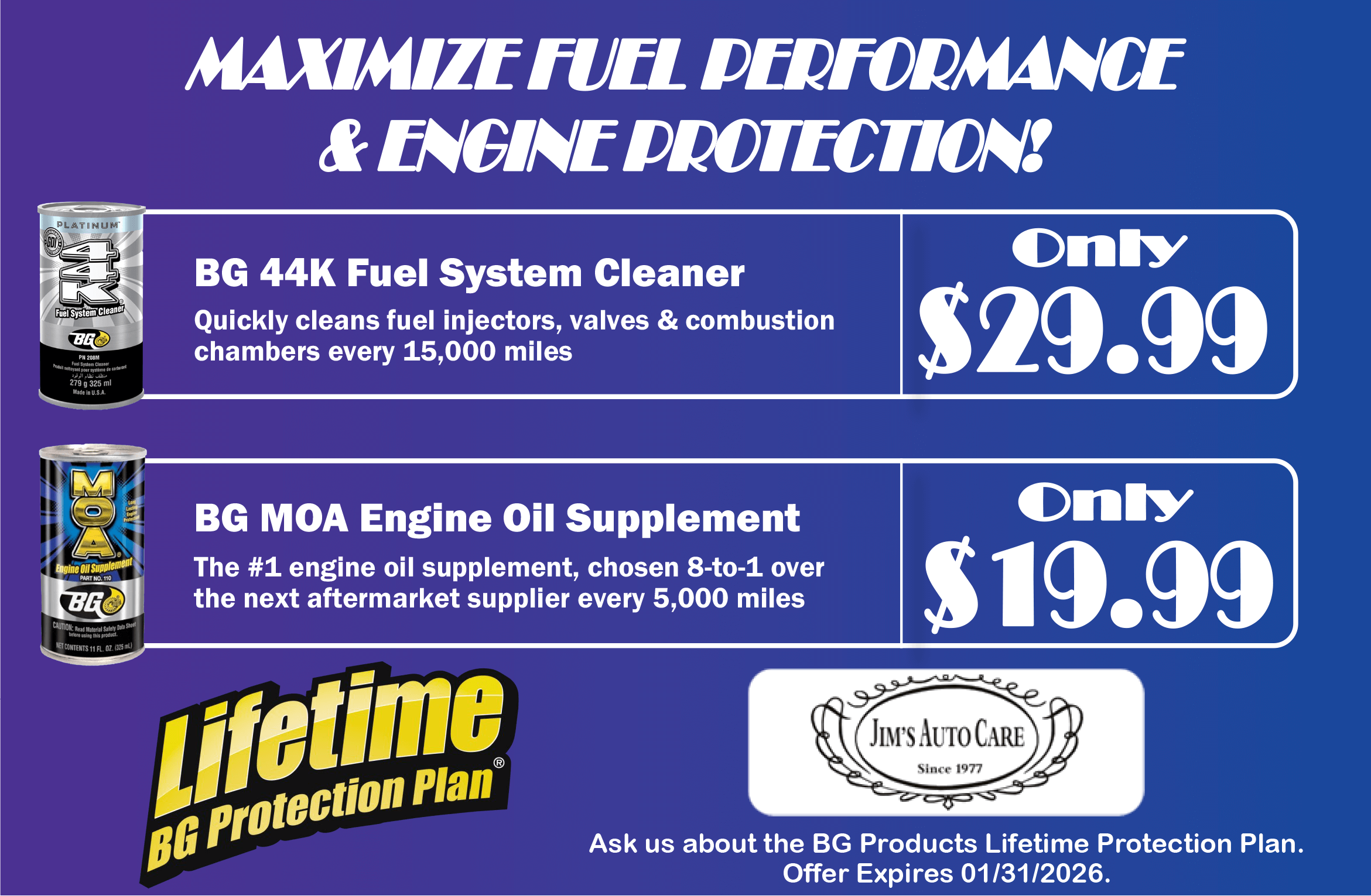 Jim's Auto Care Maximize Fuel Performance